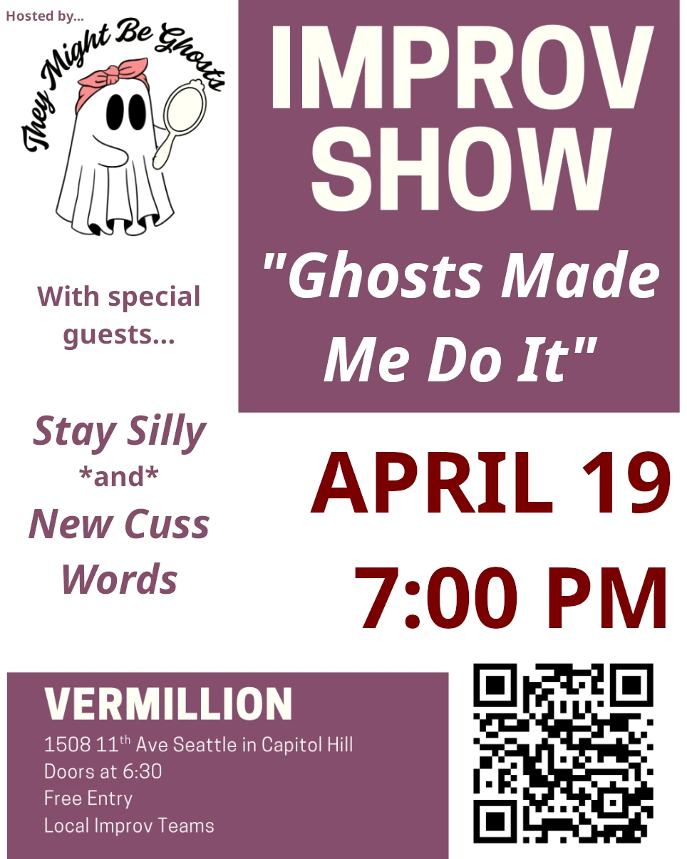 Poster for Ghosts Made Me Do It @ The Vermillion (with Stay Silly and New Cuss Words)